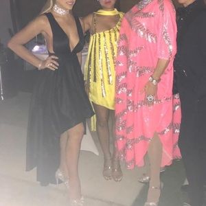 Black High low dress tafetta.